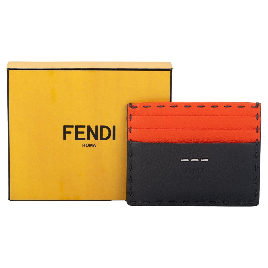 Fendi Limited Edition Selleria Grey Coral Hand-Stitched Wallet (1 of 8)