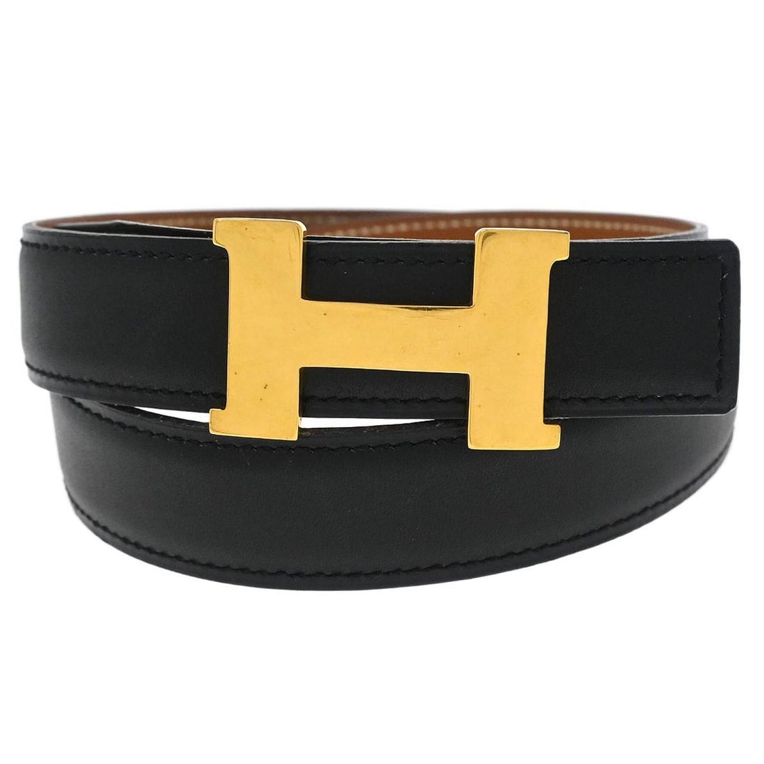 Hermes Constance Black Box Calf Reversible Adjustable Waist Belt Size 90 (1 of 7)