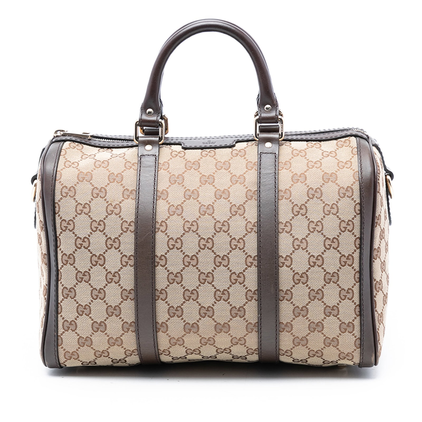 Beige GG Canvas Joy Boston Satchel with Leather Trim by Gucci (1 of 7)
