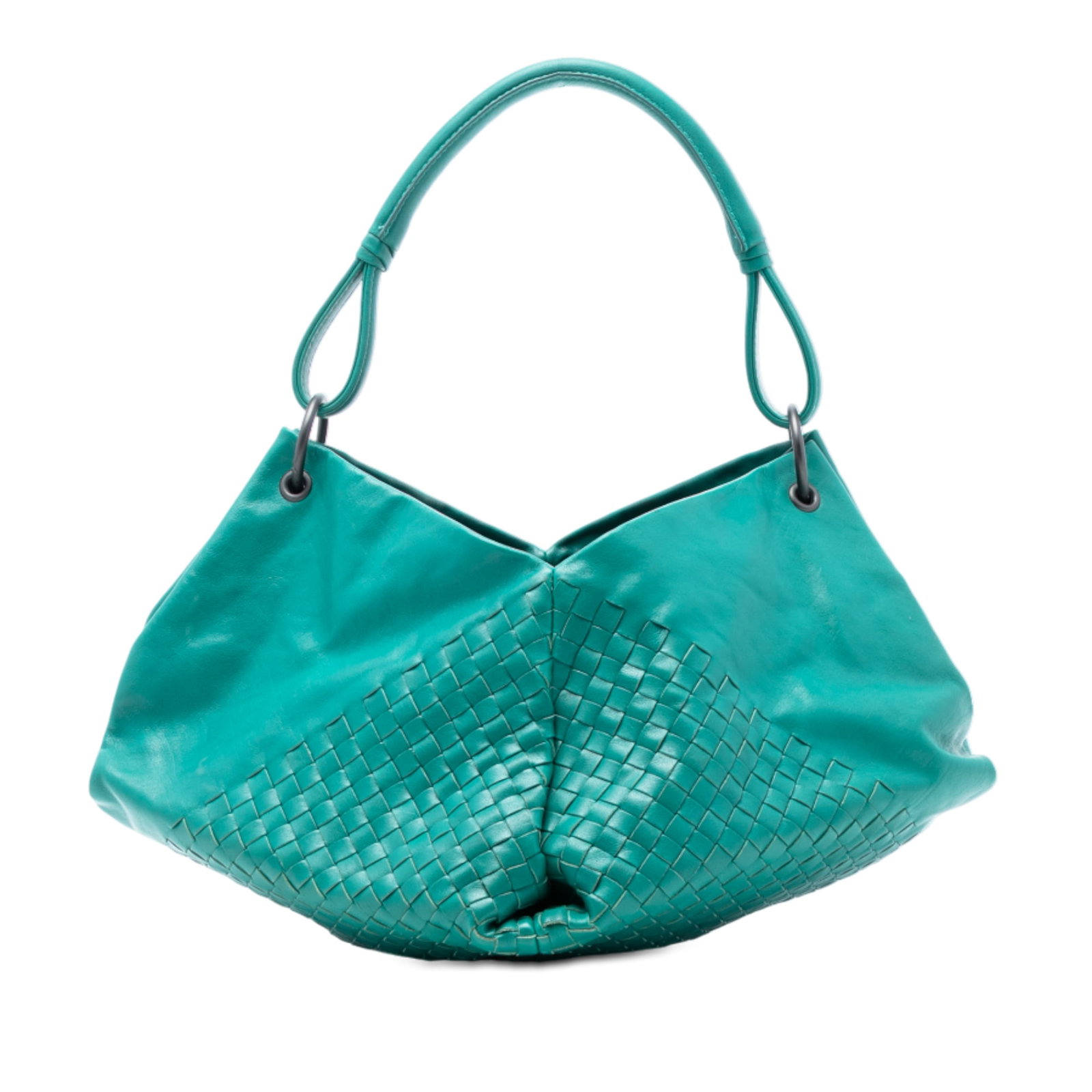 Bottega Veneta Aquilone Fortune Cookie Blue Leather Hobo Shoulder Bag (1 of 7)