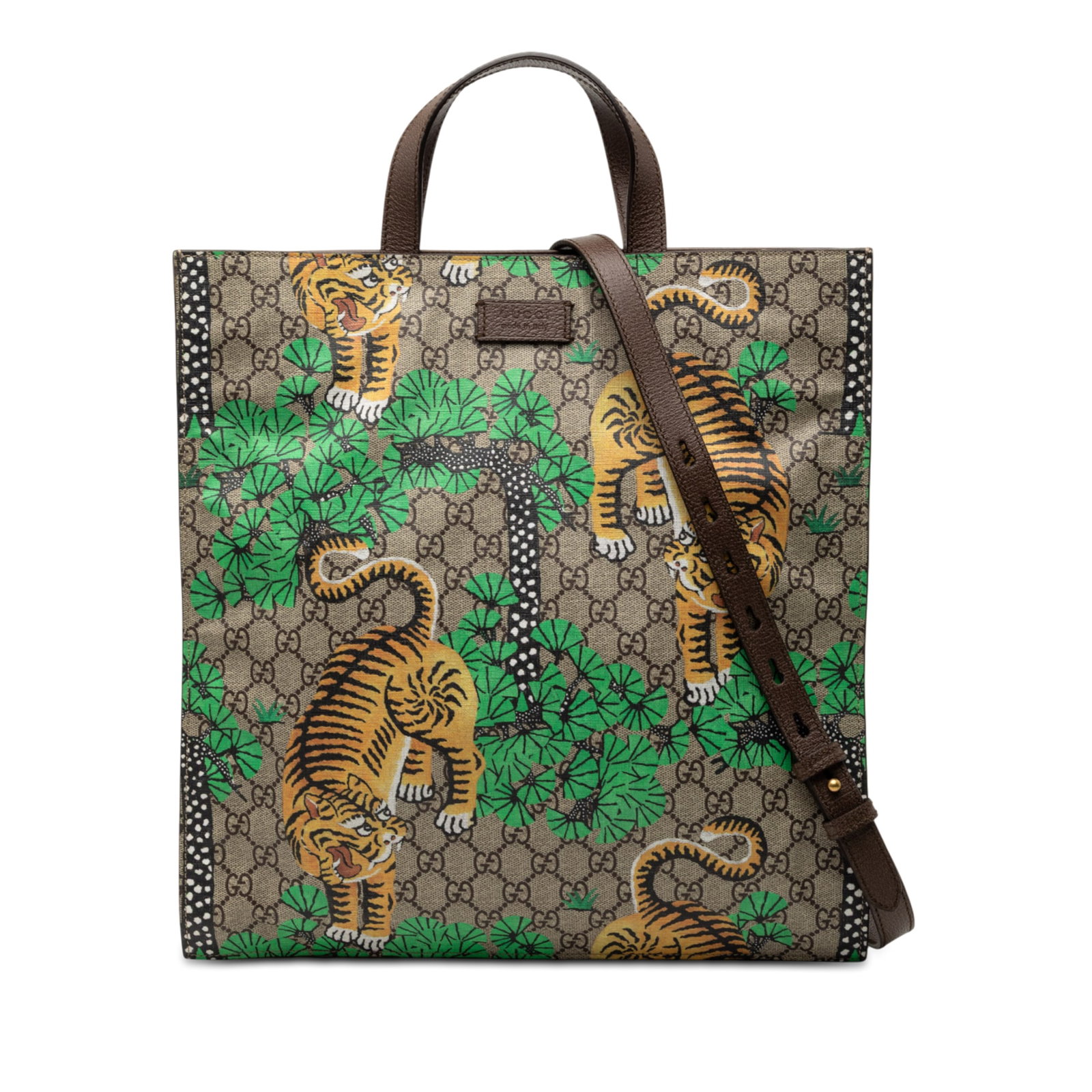GG Supreme Bengal Convertible Tote Bag by Gucci with Leather Handles (1 of 7)