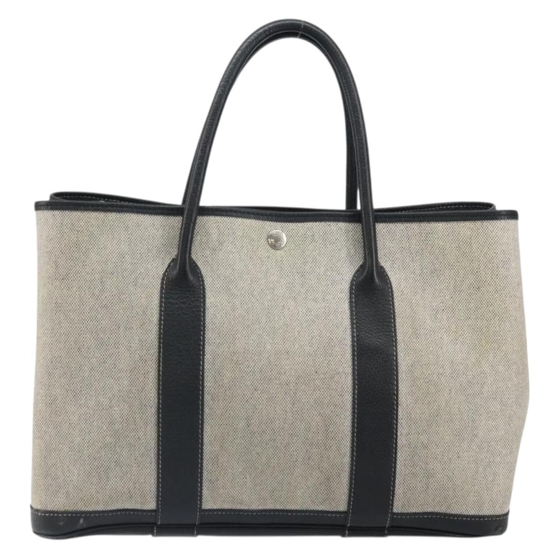 Gray Canvas and Leather Tote Hermes Garden Party 36cm by 25cm by 16cm (1 of 18)