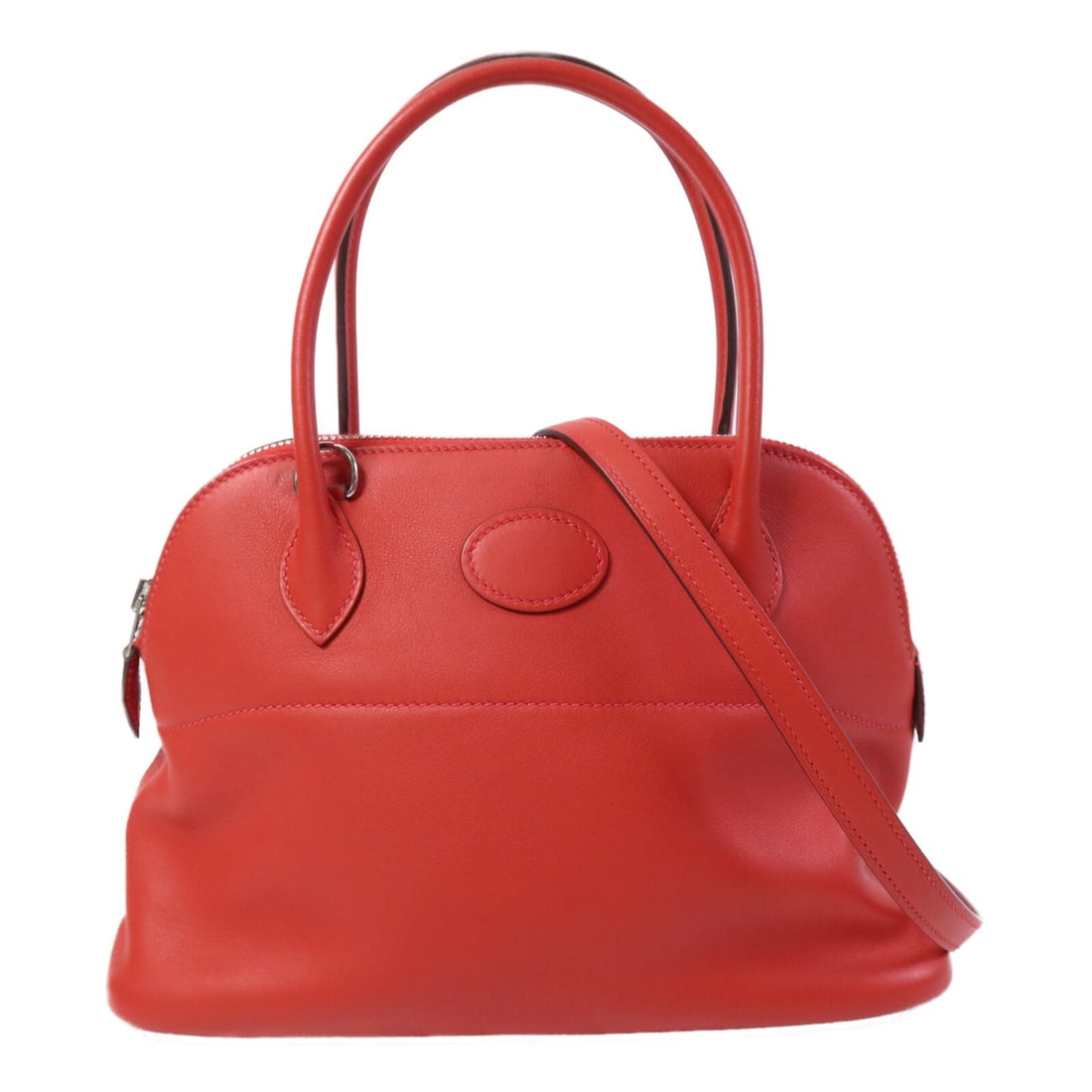Hermes Bolide 27 Red Swift Leather Shoulder and Handbag Palladium Hardware (1 of 14)