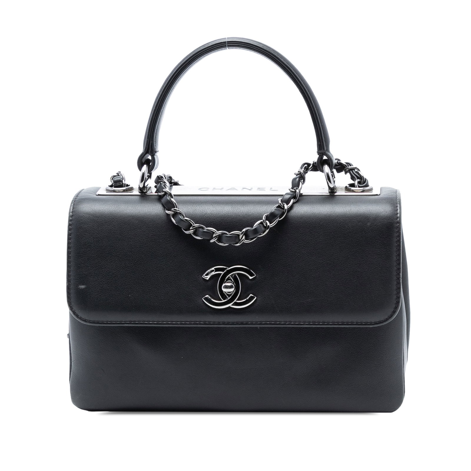 Chanel Trendy CC Small Black Lambskin Top Handle Satchel Bag (1 of 7)