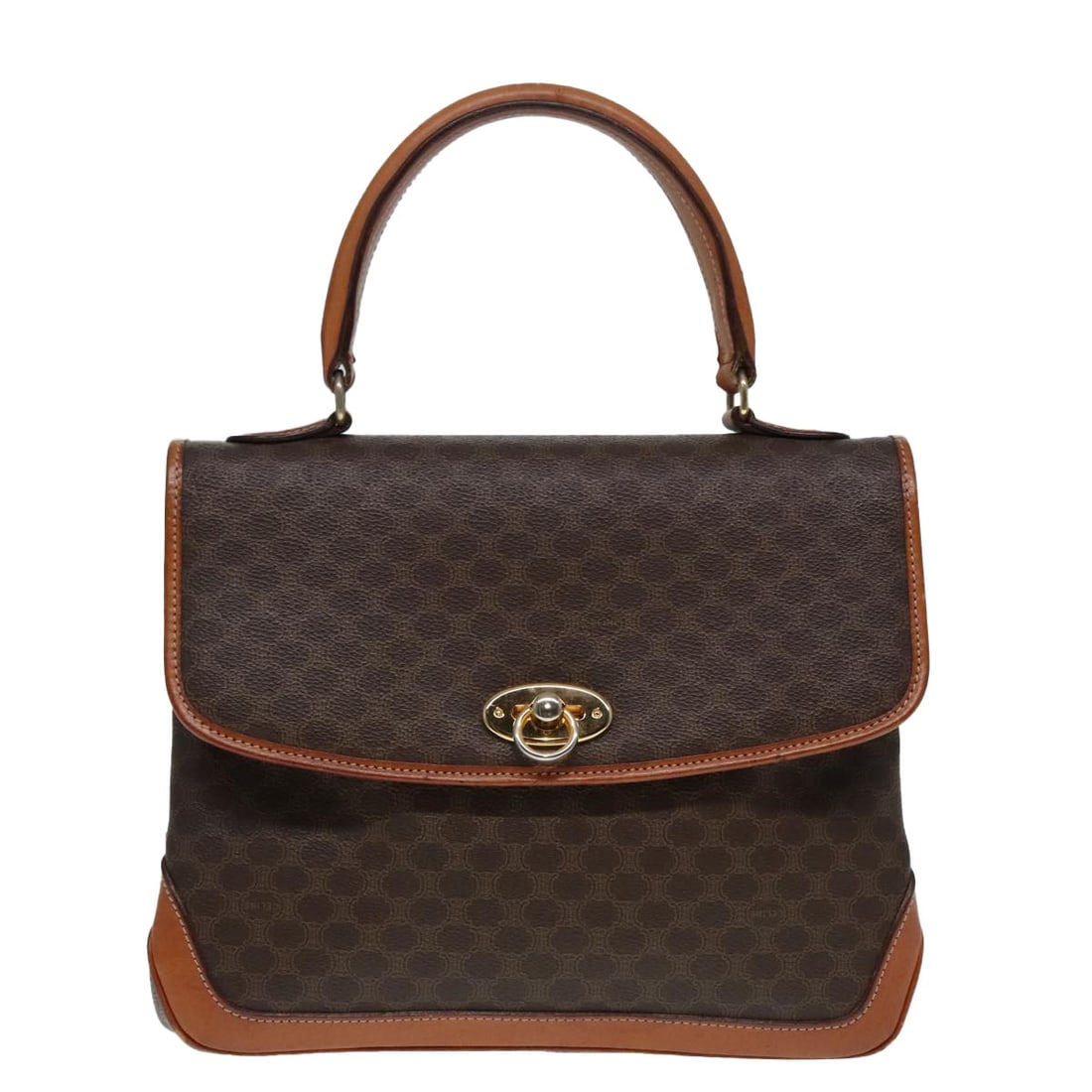 Celine Macadam Vintage Brown Canvas and Leather Shoulder Bag (1 of 18)