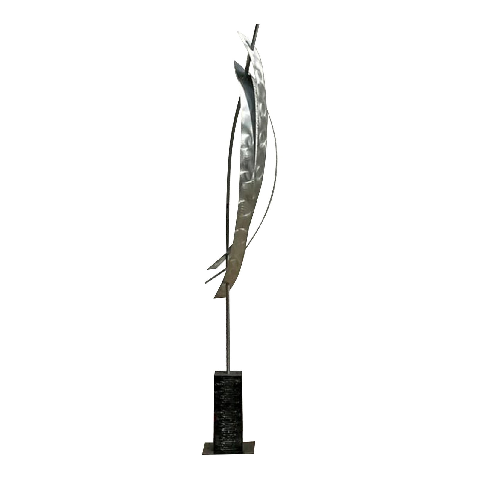 Vintage Boho Abstract Brushed Steel Sculpture 82 x 14 x 9.5 (1 of 4)