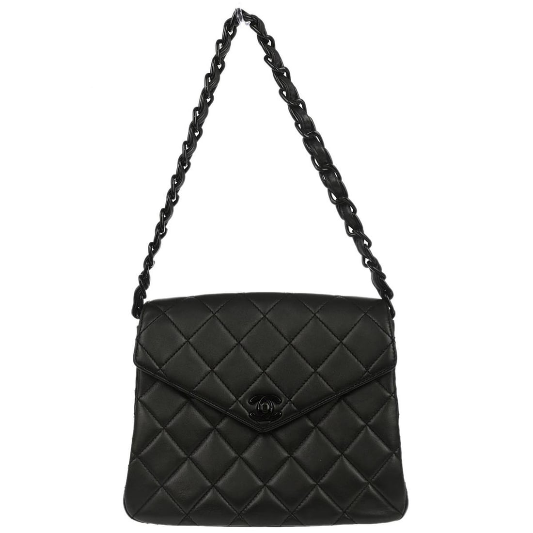 Black Quilted Lambskin Vintage Envelope Flap Bag by Chanel (1 of 10)
