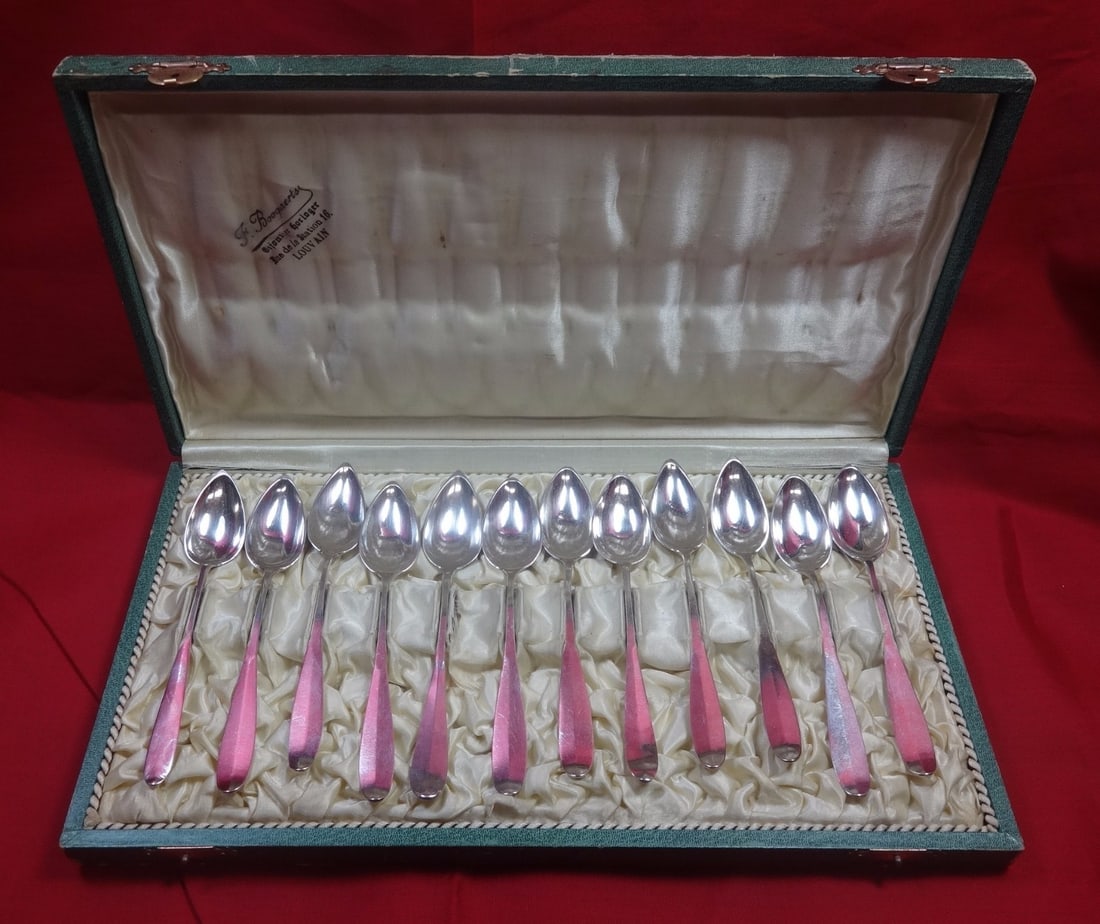 French Sterling Silver Teaspoon Set of 12 5 1/2 Inches (1 of 1)