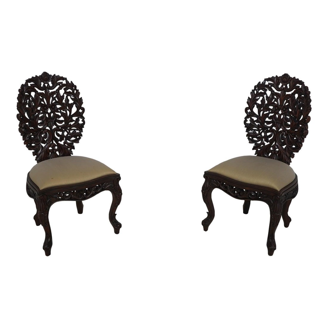 Victorian Mahogany Chairs in John Belter Style with Ornate Carving (1 of 10)