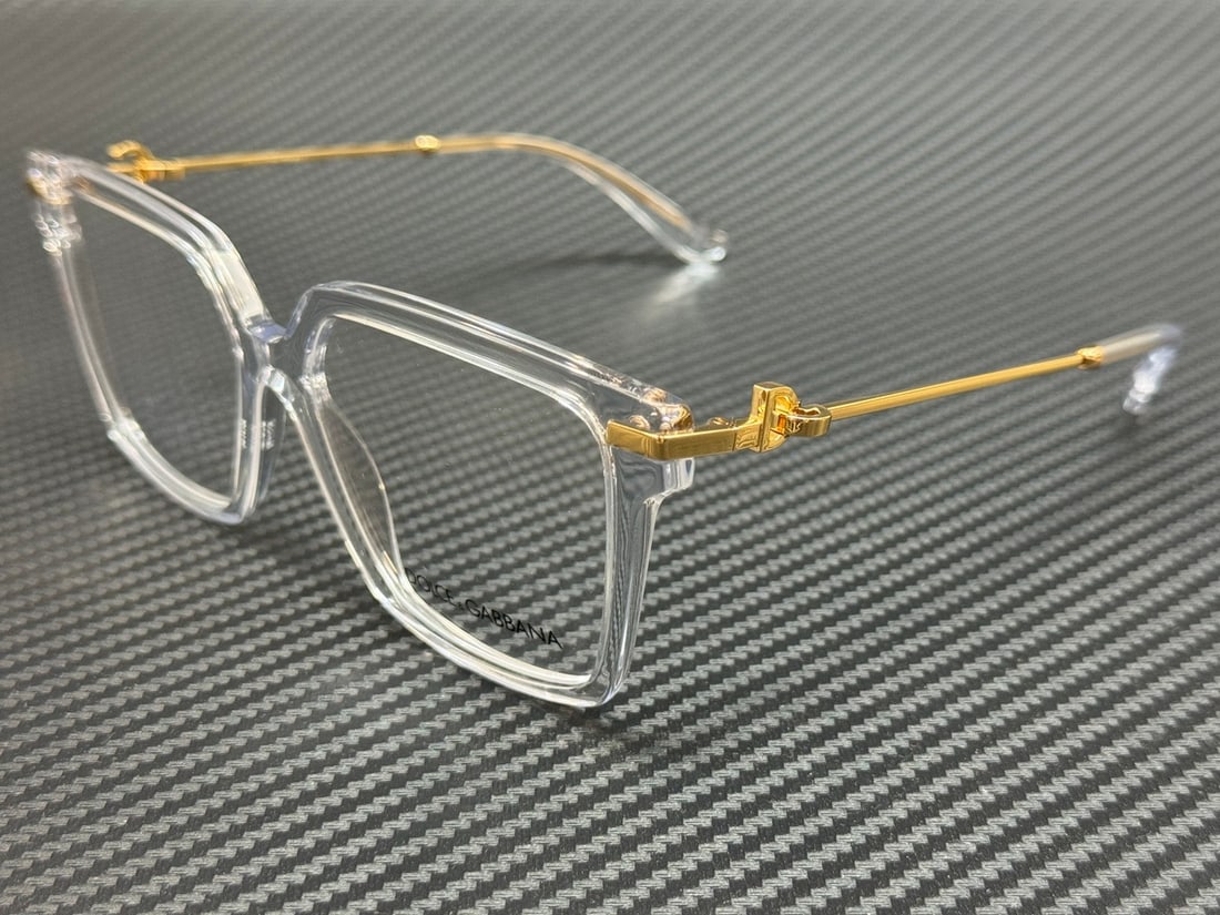 Crystal Frame Dolce & Gabbana DG3397 3133 Women's 56mm Eyeglasses: Crystal Frame Dolce & Gabbana DG3397 3133 Women's 56mm Eyeglasses These Dolce & Gabbana DG3397 3133 eyeglasses feature a crystal-colored frame and demo lenses, designed specifically for women. Made in
