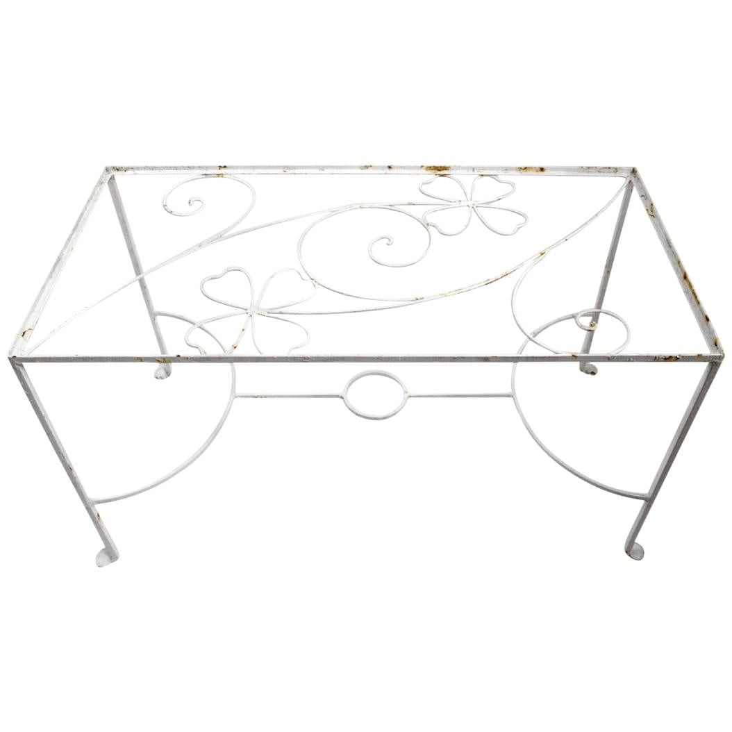 Vintage Frederick Weinberg Wrought Iron Garden Table White (1 of 9)
