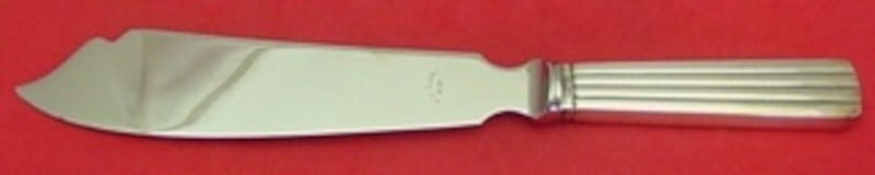 Georg Jensen Bernadotte Sterling Silver Cake Knife 10" Notched Blade (1 of 2)
