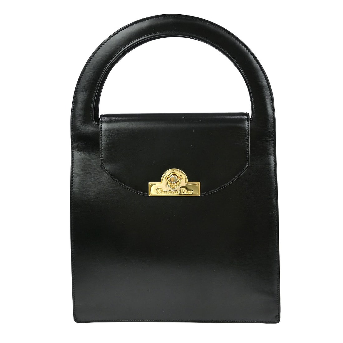 Vintage Christian Dior Leather Handbag Black 25cm by 24cm by 5cm (1 of 9)