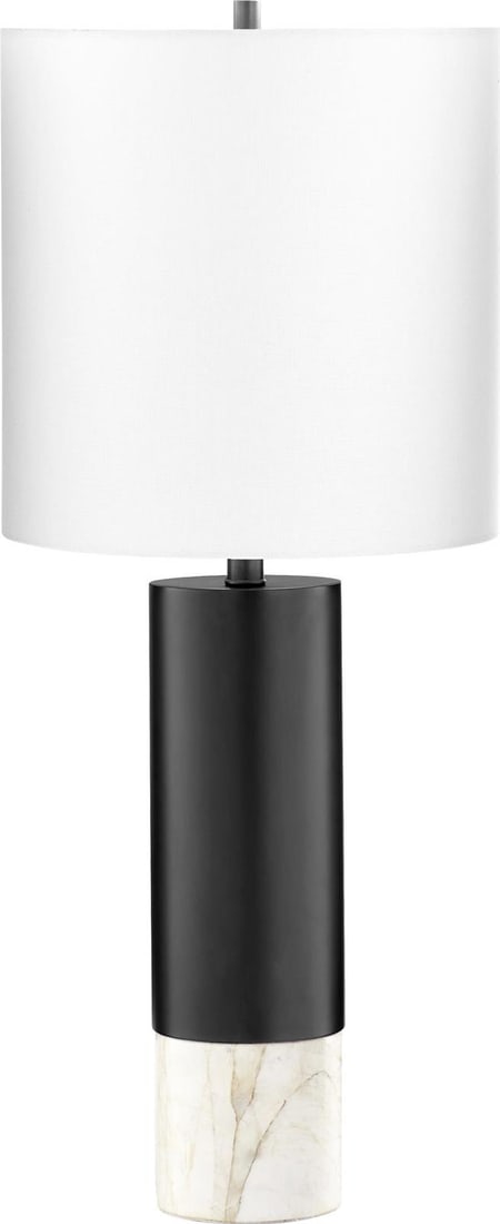 Cyan Adana Gunmetal Table Lamp with Linen Shade 32H (1 of 1)