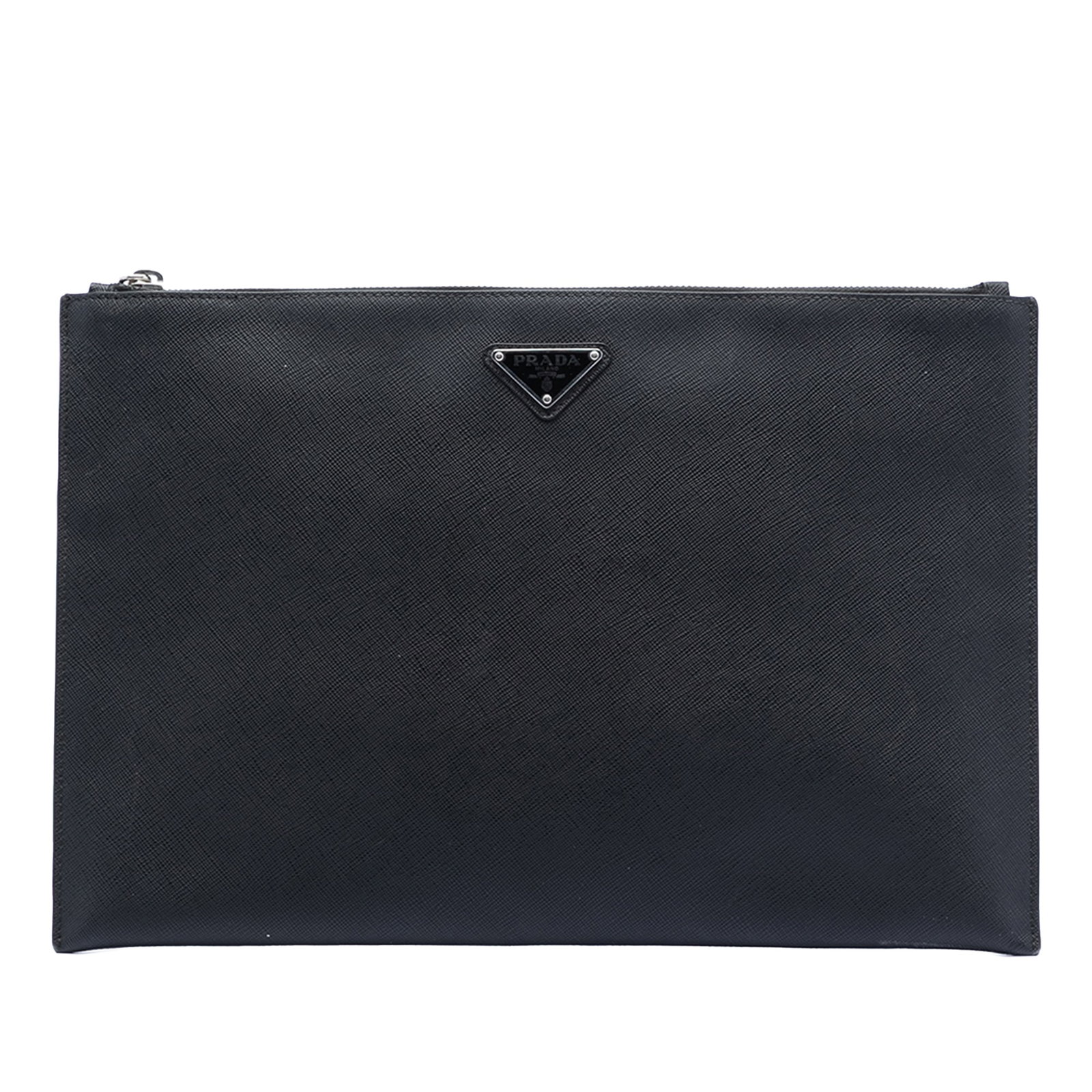 Prada Black Saffiano Leather Clutch Bag with Zip Closure (1 of 6)