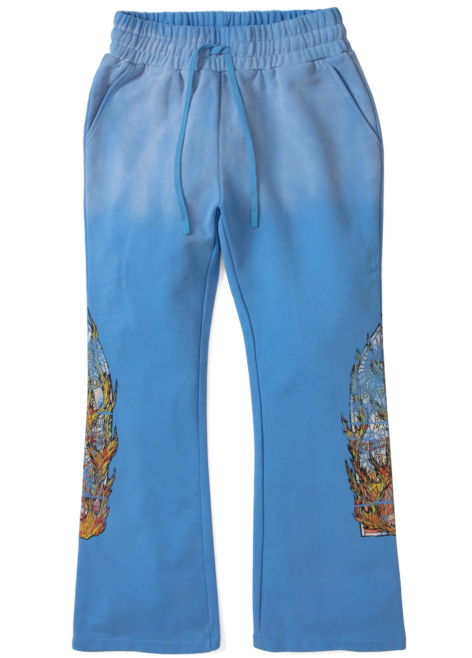 Who Decides War Vintage Blue Flame Glass Graphic Sweatpants (1 of 2)