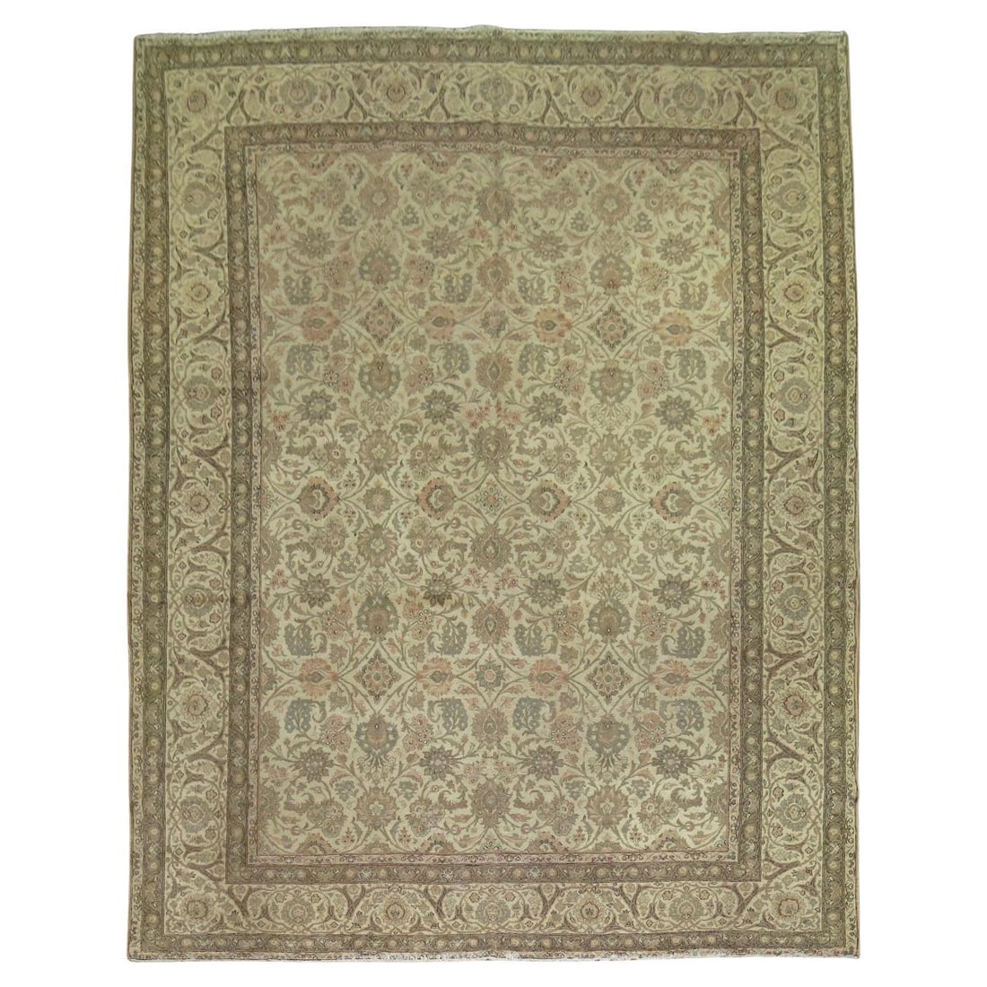 Antique Persian Tabriz Rug 109 x 141 Hand-Woven Wool (1 of 9)