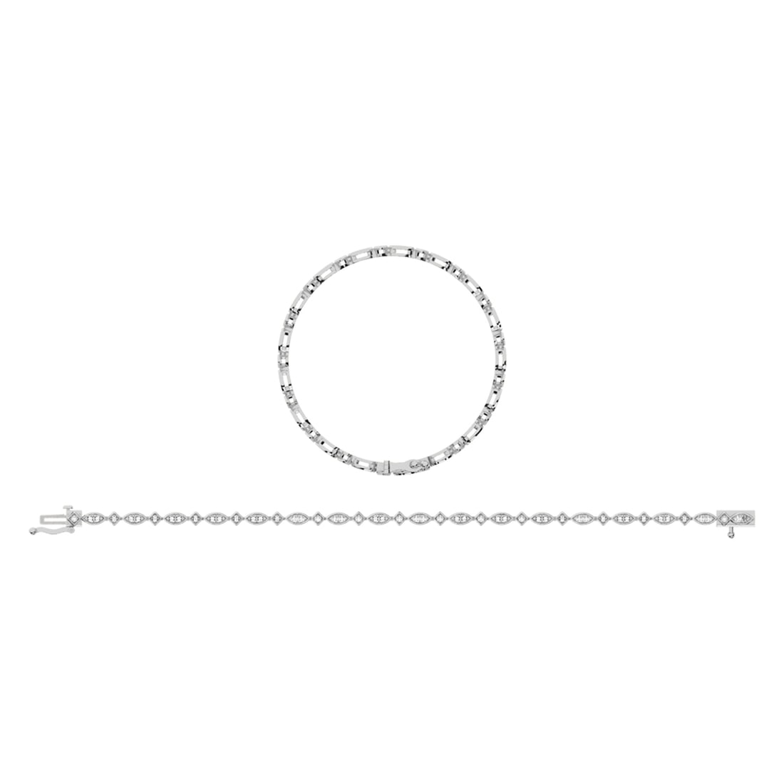 10K White Gold Diamond 1 Ct.Tw. Fashion Bracelet: 10K White Gold Diamond 1 Ct.Tw. Fashion Bracelet 10k White Gold Stone Color: G-h Stone Clarity: I1 PLEASE NOTE: Framed, Large, or heavy items do not have shipping costs included. The exact shipping co