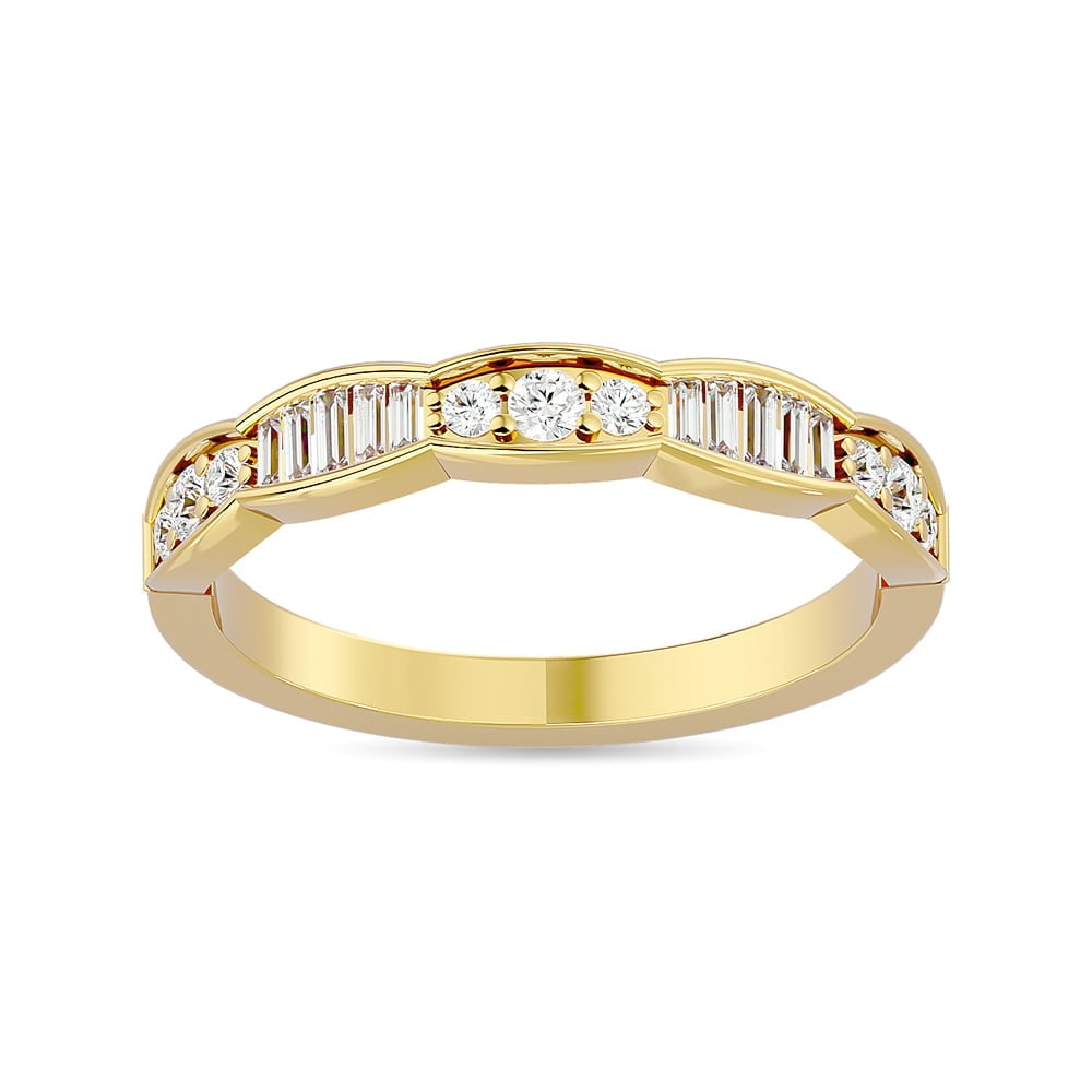 Diamond 1/3 Ct.tw Band in 14K Yellow Gold: Diamond 1/3 Ct.tw Band in 14K Yellow Gold 14k Yellow Gold Stone Color: G-h Stone Clarity: Si5 Each ring is presented in standard size 6.5. Complimentary resizing is available between sizes 510 (in 1/4