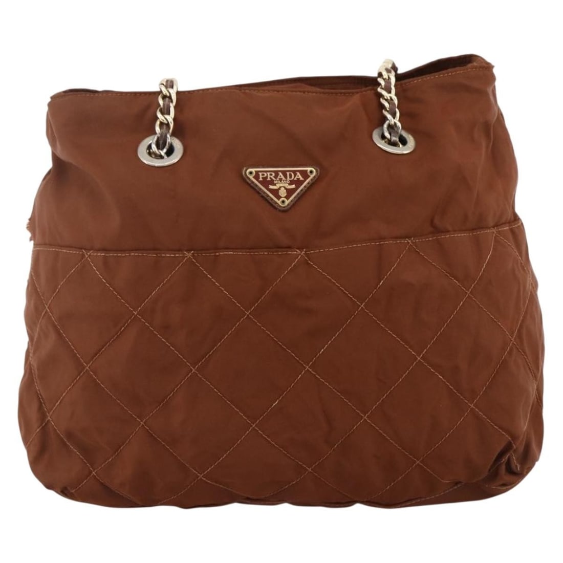 Brown Prada Re-Edition 1995 Quilted Re-Nylon Chain Tote Bag (1 of 18)