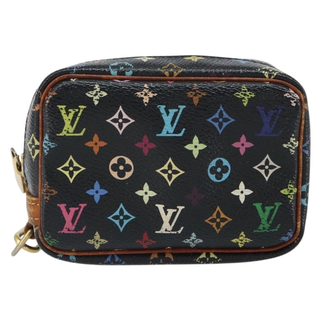 Louis Vuitton Monogram Multicolor Canvas Wapity Trousse Pouch: Louis Vuitton Monogram Multicolor Canvas Wapity Trousse Pouch Louis Vuitton Wapity Trousse Pouch in monogram multicolor canvas designed for women. This compact pouch features a black color scheme and
