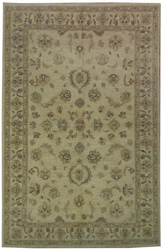 6'3 x 9'7 Beige Chobi Zigler Peshawar Rug Handwoven Wool: 6'3 x 9'7 Beige Chobi Zigler Peshawar Rug Handwoven Wool Free continental US Shipping Introducing the exquisite 6.3 x 9.7 Beige Chobi Zigler Peshawar Rug, a stunning handwoven piece that elevates the