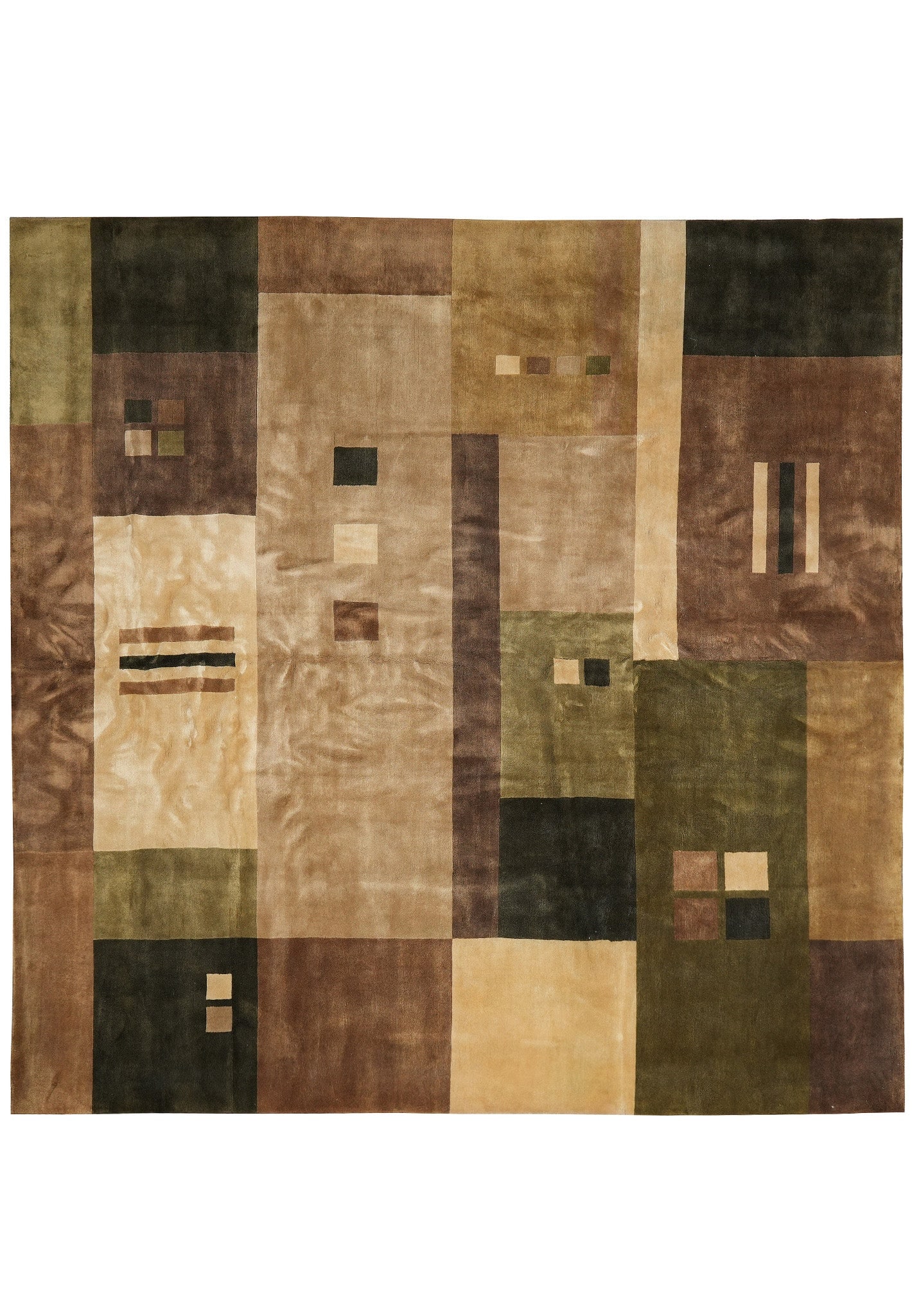 11 x 11 Feet Square Contemporary Handmade Wool Rug Modern Design (1 of 13)