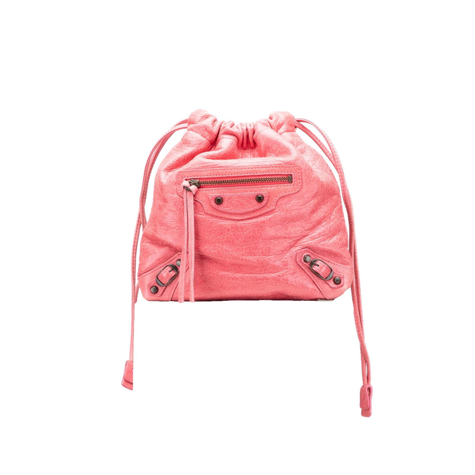 Balenciaga Pink Lambskin Motocross Move On Drawstring Pouch (1 of 11)