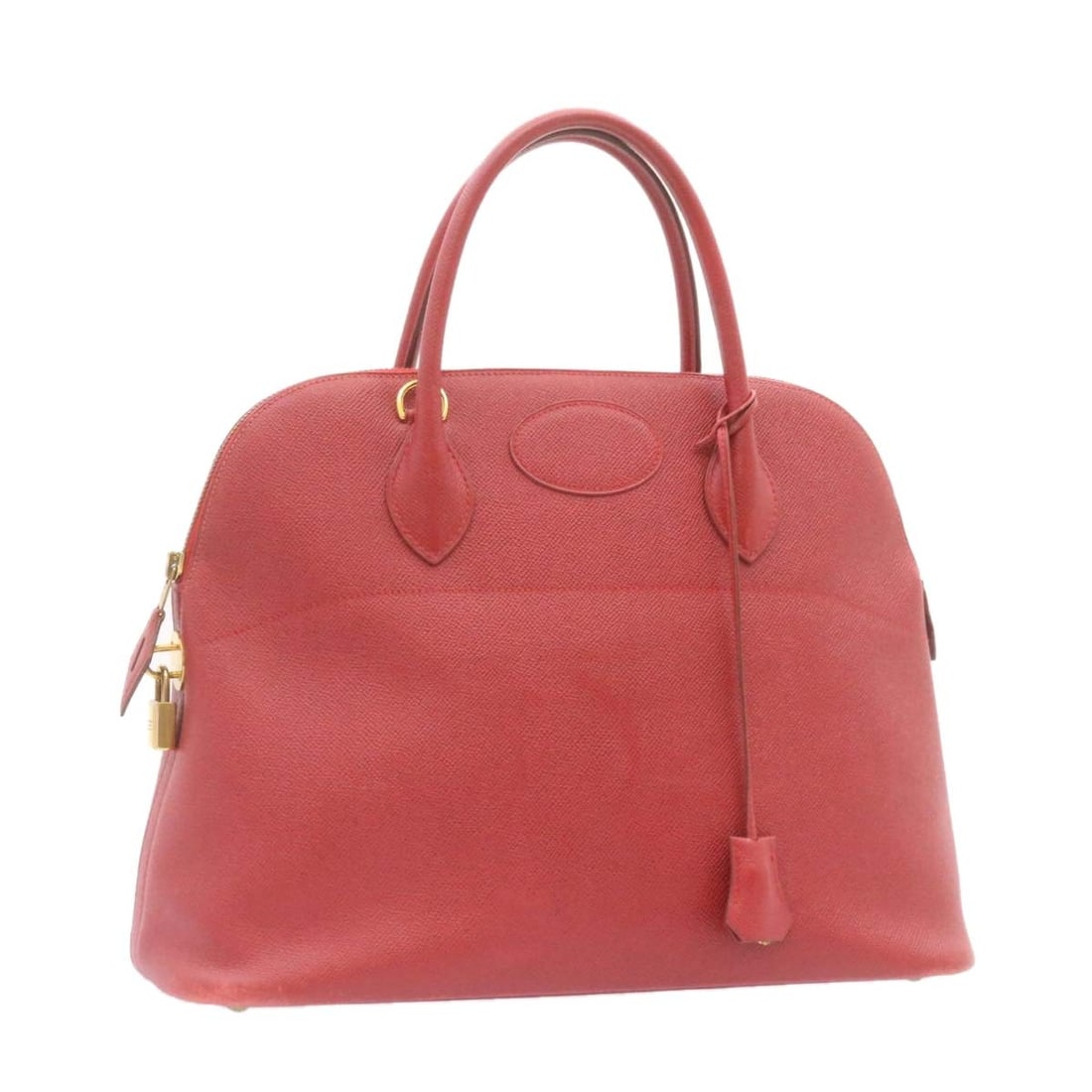 Hermes Bolide 37 Red Leather Handbag with Dust Bag and Padlock (1 of 18)