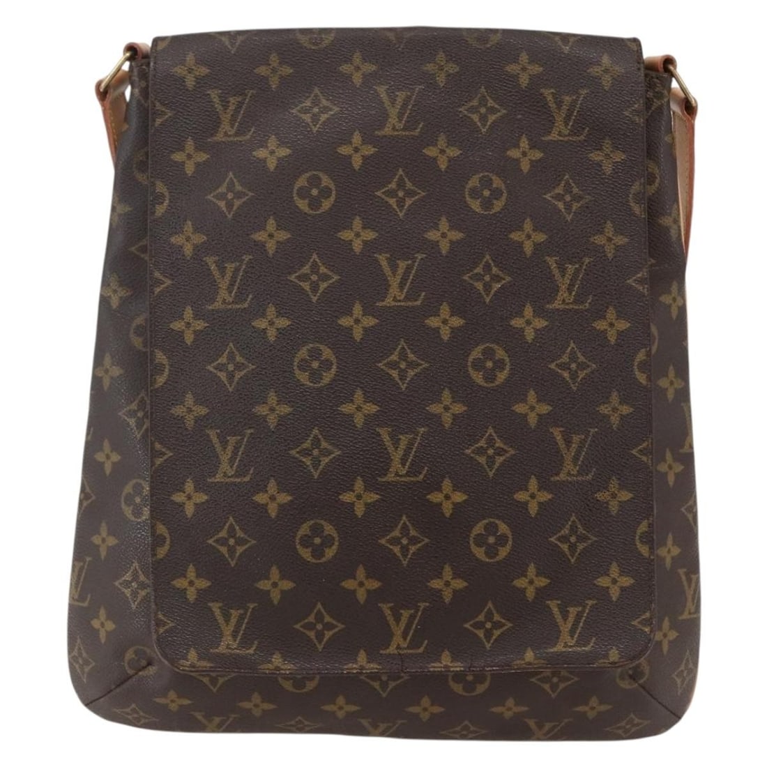 Monogram Canvas Musette Shoulder Bag by Louis Vuitton: Monogram Canvas Musette Shoulder Bag by Louis Vuitton The Louis Vuitton Musette Handbag features the iconic Monogram Canvas in brown, designed for women. This handbag shows signs of use, including sur
