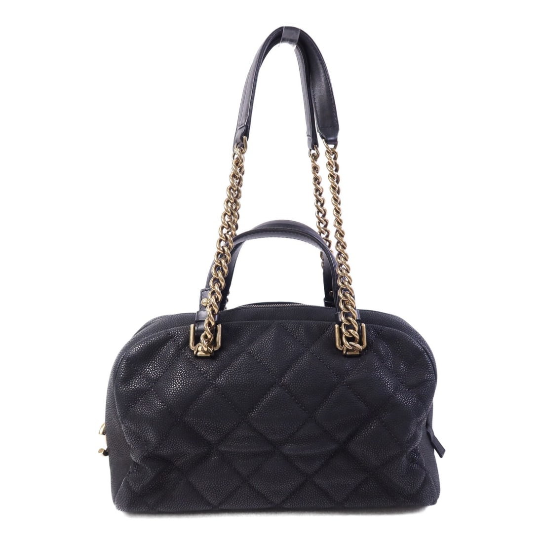 Chanel Black Calfskin 2 Way Shoulder Bag with Gold Tone Chain (1 of 18)