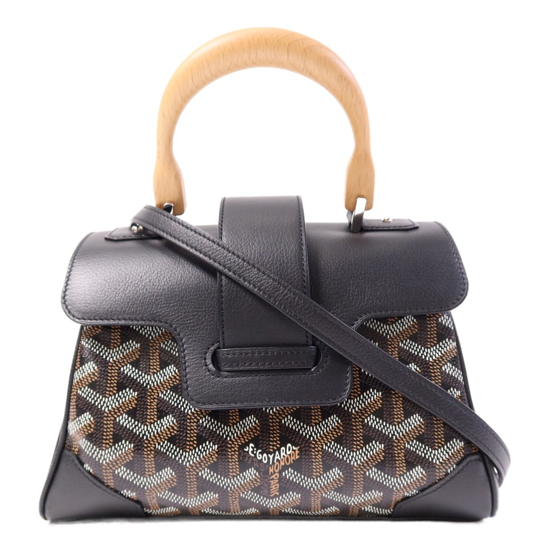 Goyard Mini Saigon Souple Black Coated Canvas SHW 2way Shoulder Bag: Goyard Mini Saigon Souple Black Coated Canvas SHW 2way Shoulder Bag This Goyard Mini Saigon Souple is a versatile 2-way shoulder bag crafted from black PVC coated canvas. Made in France, it features a