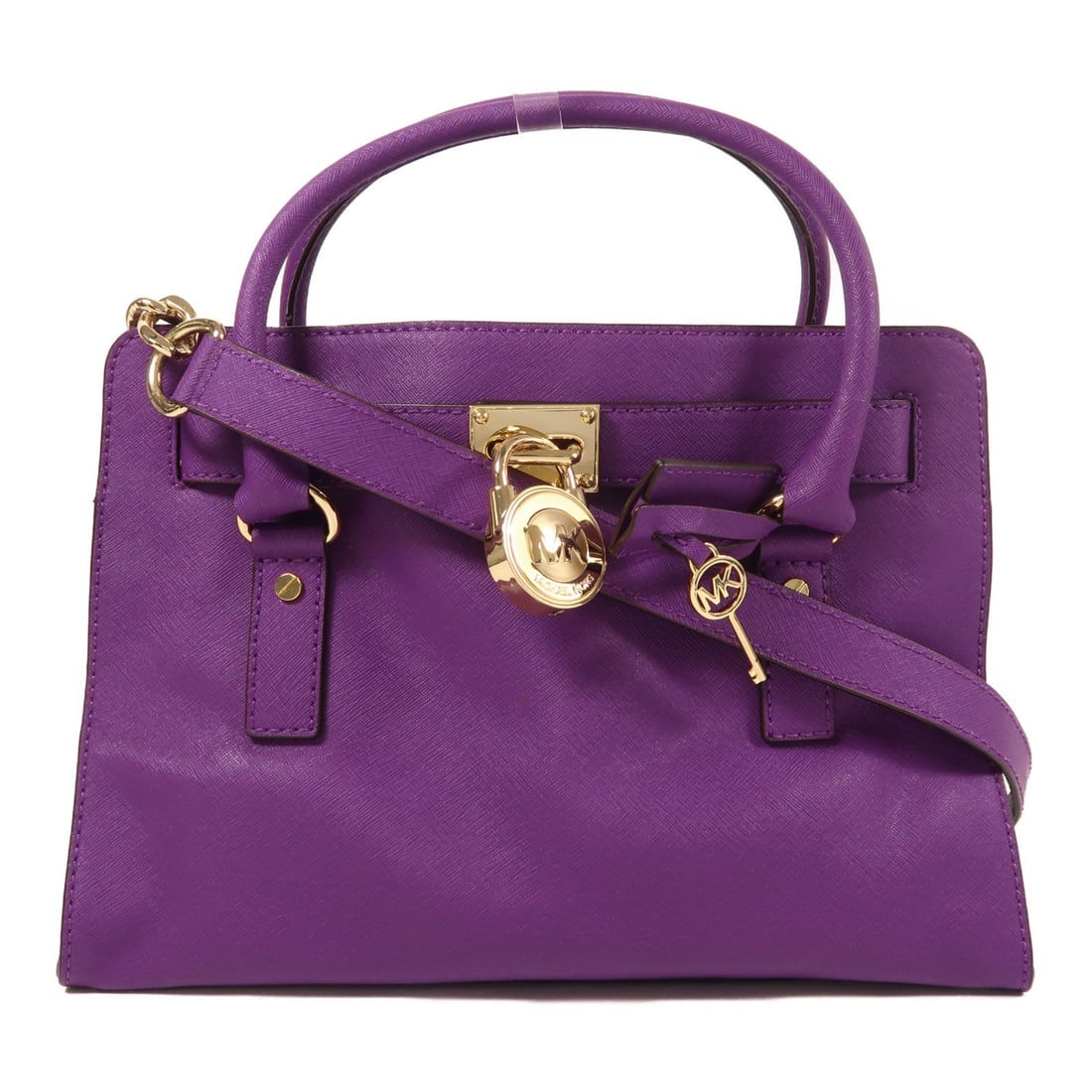 Michael Kors Purple Leather 2 Way Shoulder Bag GHW: Michael Kors Purple Leather 2 Way Shoulder Bag GHW This Michael Kors 2 Way Shoulder Bag is crafted from high-quality leather in a vibrant purple hue, offering both style and functionality. With a heig