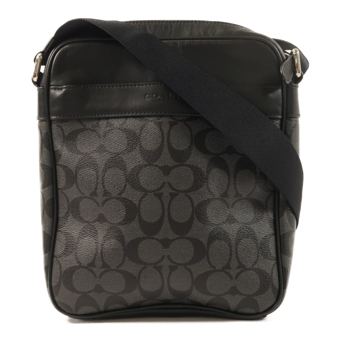 Coach Charles Fight Black Coated Canvas SHW Men's Shoulder Bag F54788 (1 of 13)