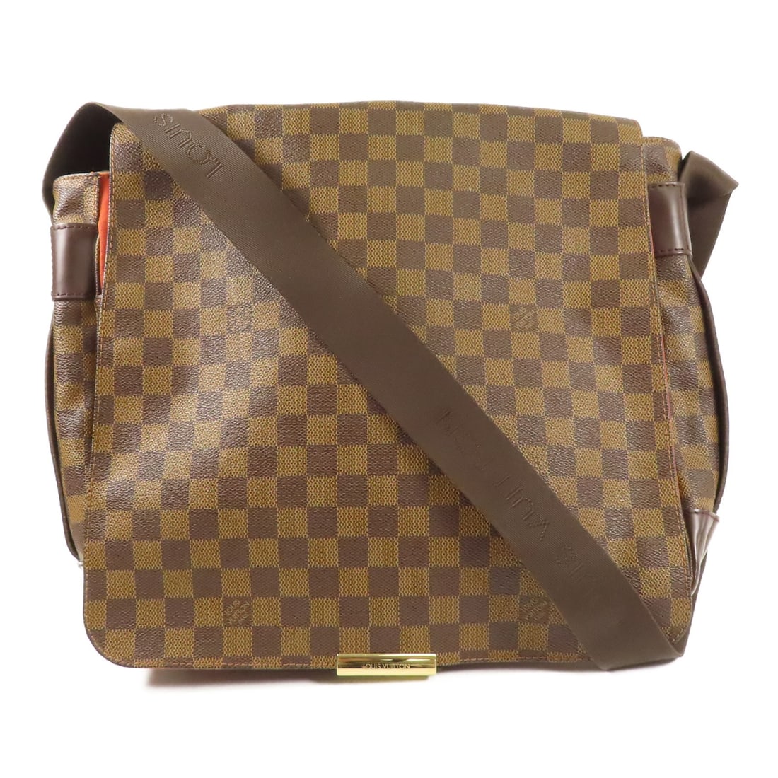 Louis Vuitton Bastille Damier Brown Shoulder Bag with Gold Hardware: Louis Vuitton Bastille Damier Brown Shoulder Bag with Gold Hardware This Louis Vuitton Bastille shoulder bag features the signature Damier pattern in brown PVC coated canvas. Designed for unisex use,