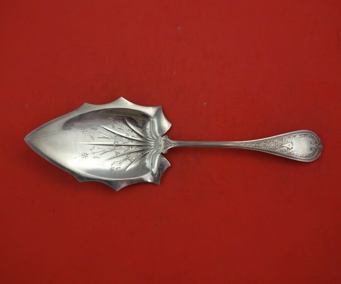 Wendt Florentine Sterling Silver Ice Cream Server 10 Inch Floral Design (1 of 3)