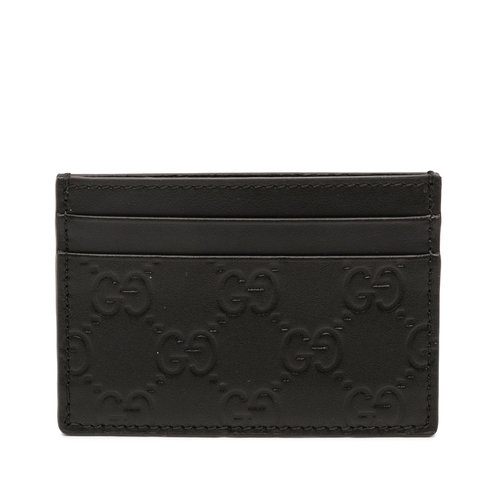 Gucci Guccissima Black Embossed Leather Card Holder Italy (1 of 9)