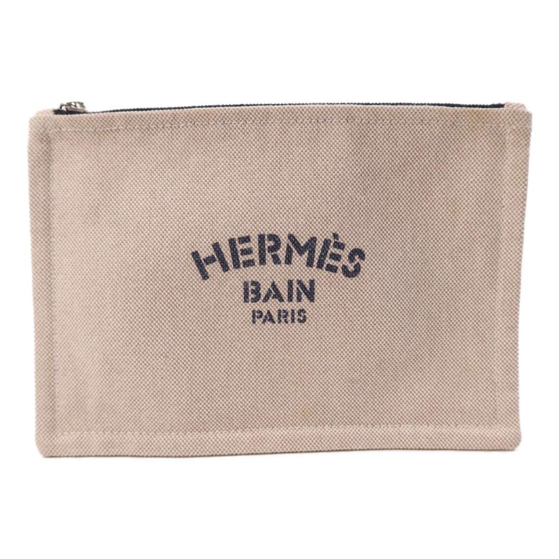 Beige Cotton Flat Pouch by Hermes with Palladium Hardware (1 of 12)