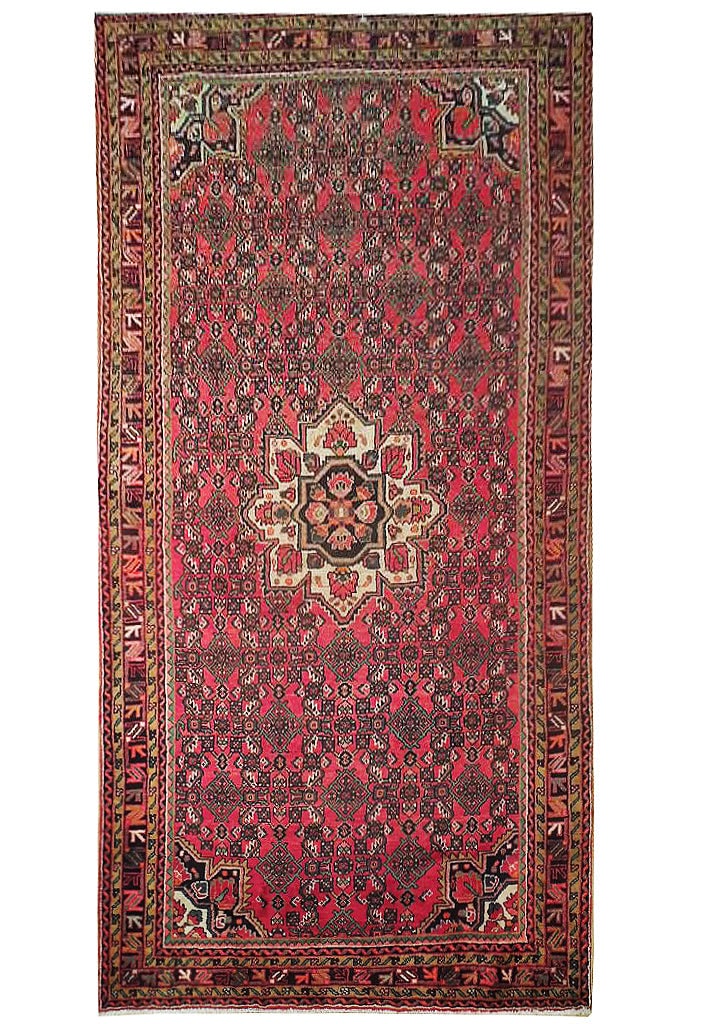 Handcrafted 5.9 x 10.7 Darkish Pink Persian Herati Runner: Handcrafted 5.9 x 10.7 Darkish Pink Persian Herati Runner Free continental US Shipping Enhance your living space with this exquisite 5.9 x 10.7 Darkish Pink Semi-Antique Persian Herati Runner. Handcra