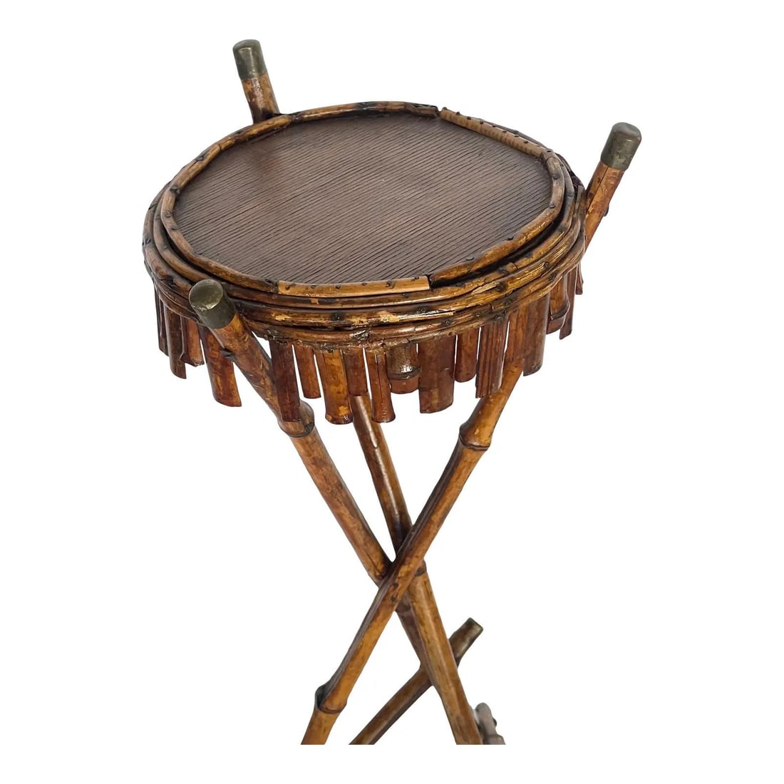 Aesthetic Movement French Bamboo Tripod Plant Stand With Tortoiseshell Finish Circa 1900 (1 of 10)