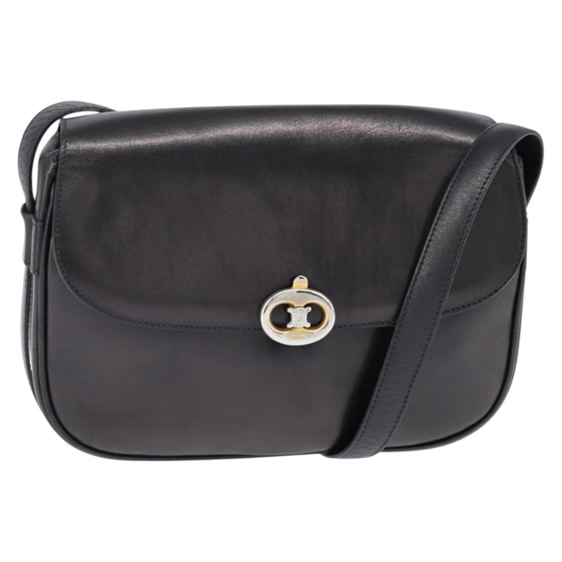 Celine Leather Vintage Triomphe Brown Shoulder Bag: Celine Leather Vintage Triomphe Brown Shoulder Bag This Celine Vintage Triomphe shoulder bag is crafted from brown leather and designed for women. It features a classic silhouette with notable signs o