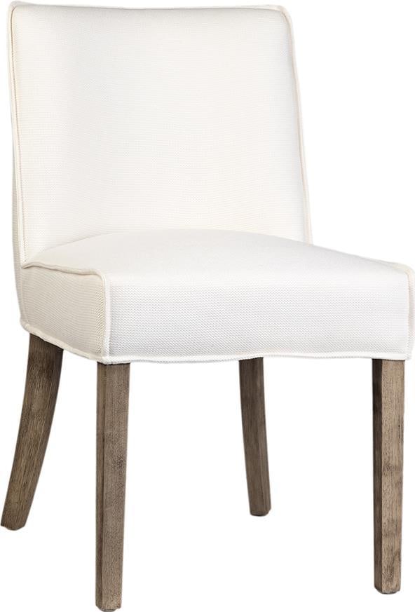 Timeless Sizan Dining Chair Gray Washed Wood Off-White Upholstery (1 of 1)