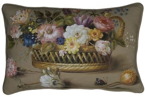 Handcrafted Linen Butterfly Throw Pillow Beige Yellow 16x24 (1 of 1)