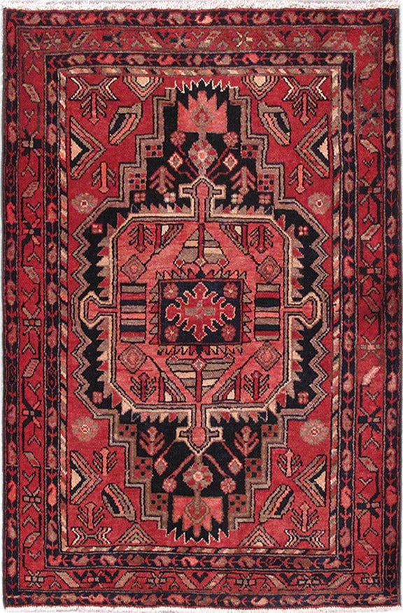 3.5 x 4.9 Hand-Knotted Persian Tribal Wool Rug Geometric Design (1 of 6)