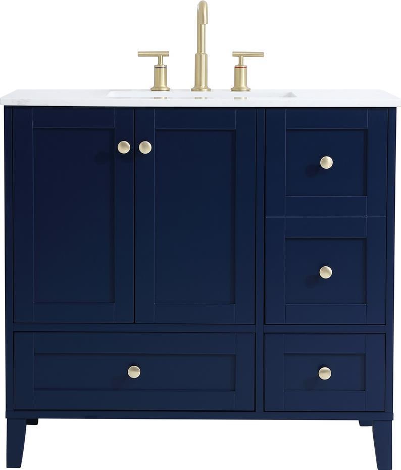 Elegant 36 Inch Blue Bathroom Vanity with Gold Accents: Elegant 36 Inch Blue Bathroom Vanity with Gold Accents This Elegant 36" Blue Vanity with Gold Accents is a stunning addition to any bathroom, offering a perfect blend of style and functionality. Craft