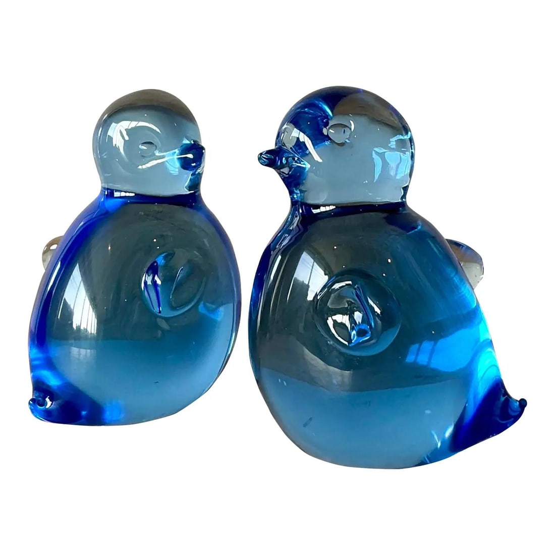 Pair of Cobalt Blue Murano Glass Bird Bookends Vintage Italian Art Set of 2 (1 of 5)