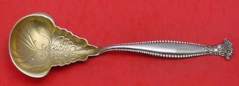 Shiebler Sandringham Gold Washed Sterling Silver Berry Spoon 8" (1 of 2)