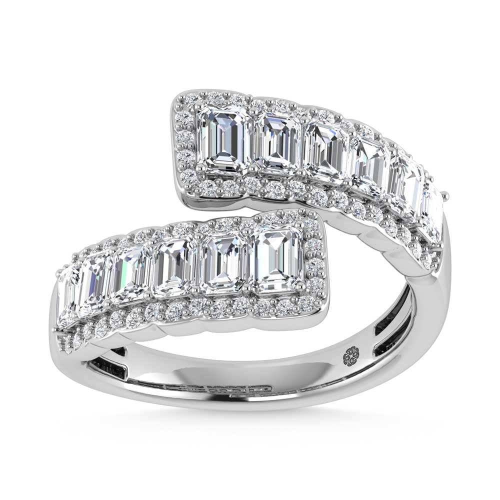 14K White Gold Diamond 1 7/8 Ct.Tw. Bypass Ring: 14K White Gold Diamond 1 7/8 Ct.Tw. Bypass Ring 14k White Gold Stone Color: G-h Stone Clarity: Si2 Each ring is presented in standard size 6.5. Complimentary resizing is available between sizes 510 (i