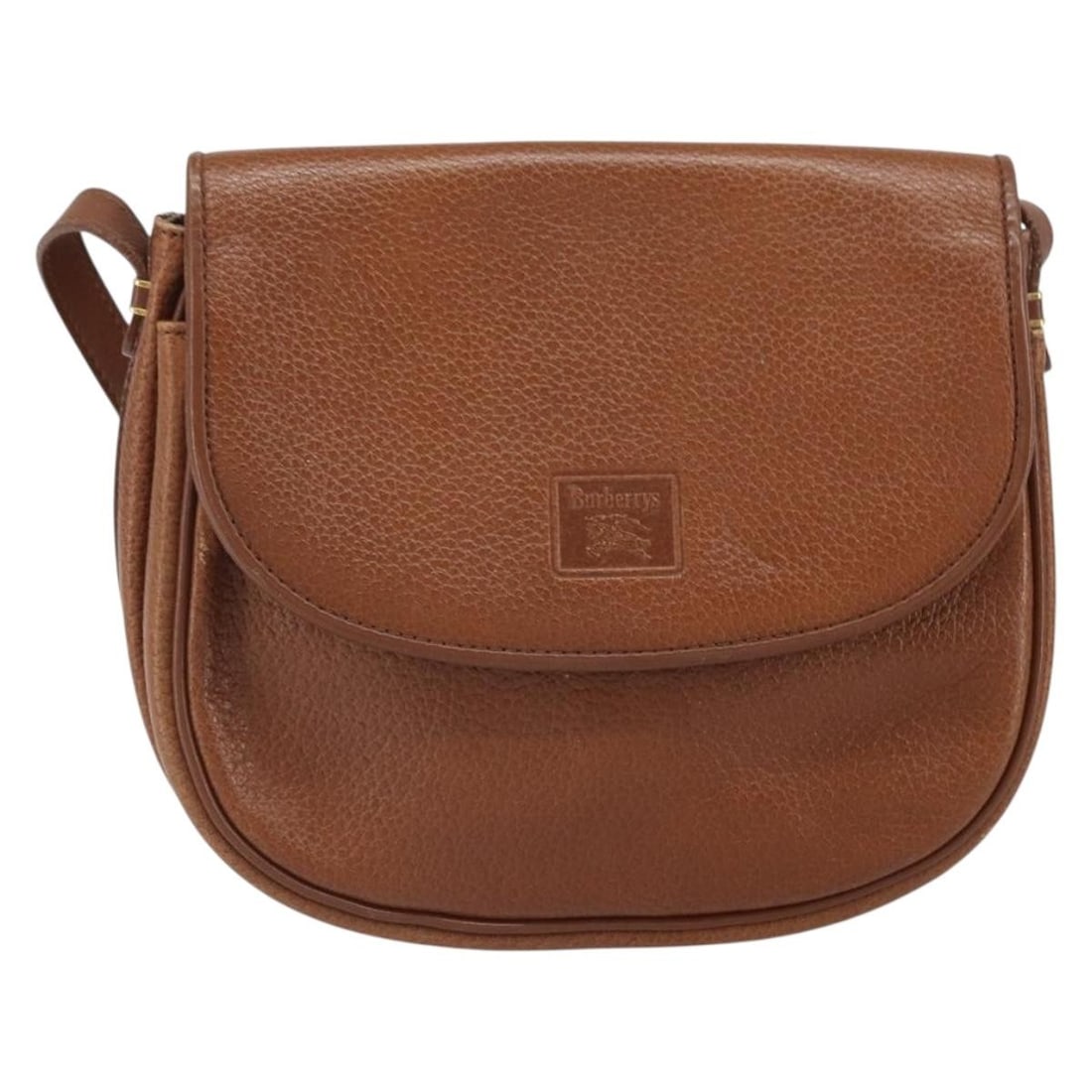 Brown Leather Burberry Shoulder Bag Vintage 19cm by 18cm by 5cm: Brown Leather Burberry Shoulder Bag Vintage 19cm by 18cm by 5cm This vintage Burberry shoulder bag for women features brown leather construction with a compact design. It shows signs of wear including