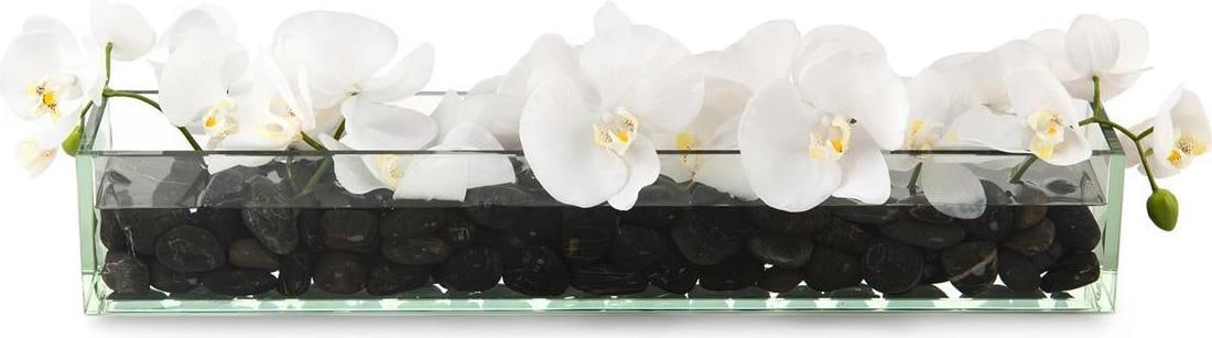 Fran Bearden Elegant Orchid Display with Faux Water River Rock (1 of 2)